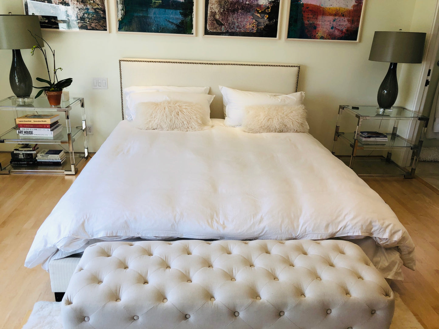 Bed Frame with Nailhead Detailing