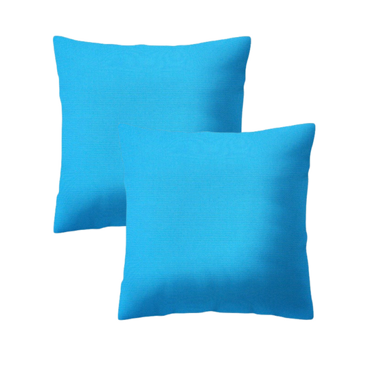 Sunbrella Canvas Cyan Pillows with Premium Trillium Insert (Set of 2)